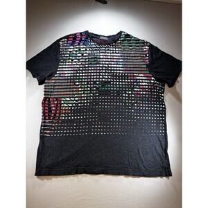 Robert Graham Wearable Art Graphic Tshirt Pixelated Vibrant Colored Grid 2XL